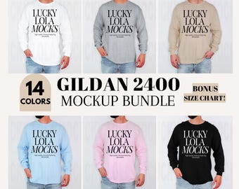 Gildan 2400 Mockup Bundle, Gildan Long Sleeve Mockup, Gildan 2400 Mockup, Gildan g240 Mockup, Long Sleeve Shirt Mock Up, Male Model Mockup