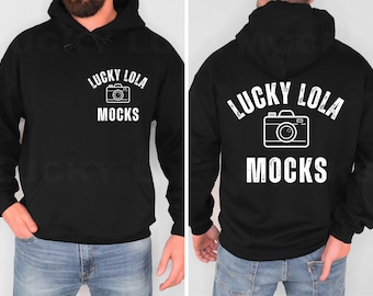 Front and Back Gildan 18500 Mockup, Backside Mockup, Front Back Mockup, Gildan 18500 Black Hoodie Mockup, Model Mockup, Male Mockup
