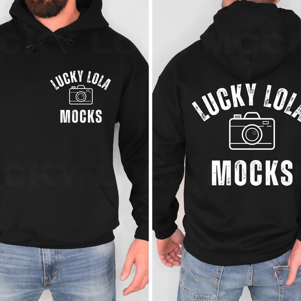 Front and Back Gildan 18500 Mockup, Backside Mockup, Front Back Mockup, Gildan 18500 Black Hoodie Mockup, Model Mockup, Male Mockup