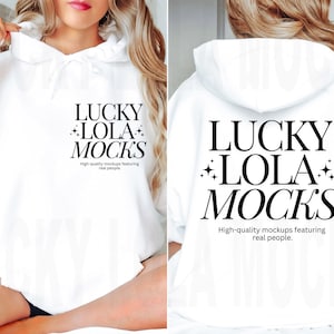 Front and Back Gildan 18500 Mockup, Backside Mockup, Front Back Mockup, Gildan 18500 White Hoodie Mockup, Model Mockup, Gildan 18500 Mockup