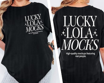 Front and Back Comfort Colors Black Mockup, Backside Mockup, Front Back Mockup, C1717 Black T Shirt Mock Up, Oversized Mockup, Model Mock Up