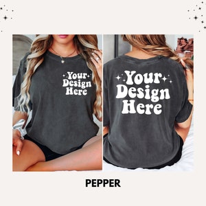 Front and Back Comfort Colors Mockup, Mockup Bundle, Back Mockup, Front Back Mockup, Model Mockup, C1717 Mockup, Front Back Mockup Bundle image 4