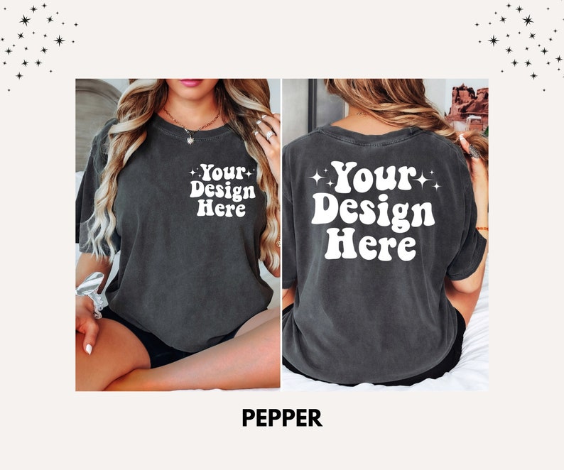 Front and Back Comfort Colors Mockup, Mockup Bundle, Back Mockup, Front Back Mockup, Model Mockup, C1717 Mockup, Front Back Mockup Bundle image 4