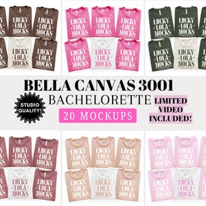 20X Bachelorette Group Mockup Bella Canvas 3001 Bundle, 3001 Group Mock Up, Bridal Matching Mockups, Limited Video Mockup Included