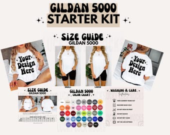 Gildan 5000 Video Starter Kit, Gildan 5000 Video Size Chart, Size Guide Mockup, Size Chart Mockup, Gildan 5000 Color Chart, 5000 Mockup
