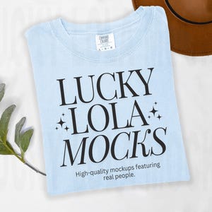 Comfort Colors 1717 Chambray Mockup, 1717 Flat Lay Mockup, Comfort Colors Flat Lay Mockup, 1717 Flatlay Mockup, Comfort Colors Folded Mockup