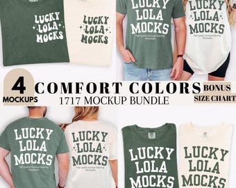 Comfort Colors 1717 Couple Mockup, Matching Comfort Colors, 1717 Moss Mockup, 1717 Ivory Mockup, Comfort Colors Matching Mockup