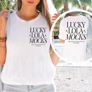 Bella Cavnas 3001 Vorne Hinten Mockup, Vorne und hinten weißes Hemd Mockup, 3001 Vorne und hinten Mockups, Bella vorne und hinten Rundhals Mockup
