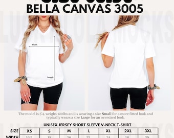Bella Canvas 3005 Size Chart, Oversized Size Chart, Size Guide Mockup, Bella Size Chart, Size Chart Mockup, 3005 Size Chart, 3005 Size Guide