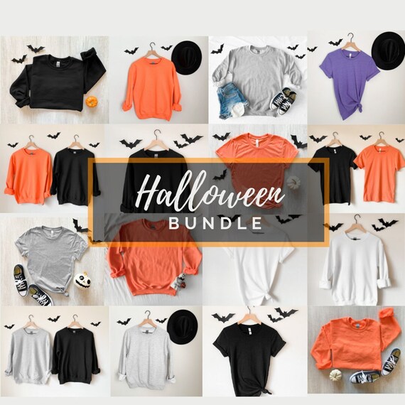Halloween Bundle, Halloween Mockups, Bella Canvas 3001, Halloween Shirt Mockup, Gildan 18000 Mockup, Boho Mockup, Bella Canvas Mockup,