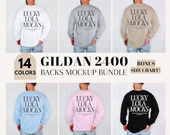 Gildan 2400 Back Mockup Bundle, Gildan Long Sleeve Mockup, Gildan 2400 Mockup, Gildan g240 Mockup, Long Sleeve Shirt Mock Up, Model Mockup