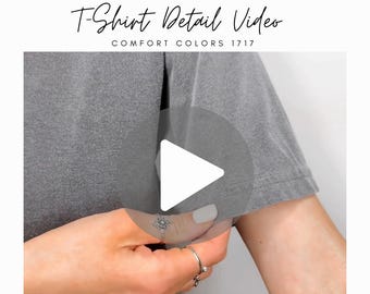 Detailed Comfort Colors 1717 Video Mockup of Fabric & Neckline, Real Model and Product, No ai