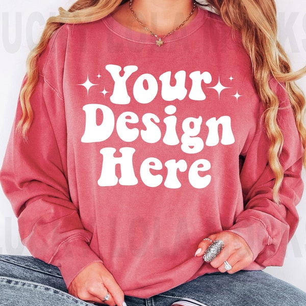 Comfort Colors 1566 Crimson Mockup, Comfort Colors 1566 Mockup, Comfort Colors Sweatshirt Mockup, 1566 Crimson Mockup, 1566 Mock Up