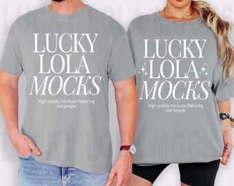 Comfort Colors 1717 Couple Mockup, Matching Comfort Colors, 1717 Grey Mockup, C1717 Grey Mockup, Comfort Colors Matching Mockup