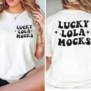 Front and Back Bella Canvas 3001 Natural Mockup, Backside Mockup, Front Back Mockup 3001, 3001 Natural Mock Up, Model Mockup, Back of Shirt
