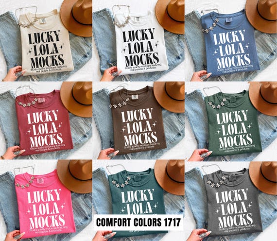40X Comfort Colors Flat Lay Bundle, c1717 Flatlay Mockup, Folded Tshirt Mock Up, Real Product Photography