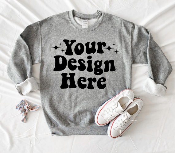 Gildan 18000 Heavy Blend Crewneck Sweatshirt, 18000 Gildan Graphite Heather Heavy Blend Sweatshirt Mockup, 18000 Gildan Sweatshirt Mockup