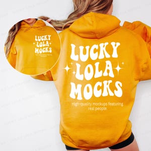 Front and Back Gildan 18500 Gold, Gildan 18500 Hoodie Mockup, Hoodie Mockup Gildan, Gold Gildan 18500, Front Back Hoodie Mockup Gildan 18500