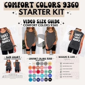 Comfort Colors 9360 Video Starter Kit, 9360 Mockup, 9360 Größentabelle, 9360 Size Guide, Comfort Colors Tank Größentabelle, 9360 Video Größentabelle