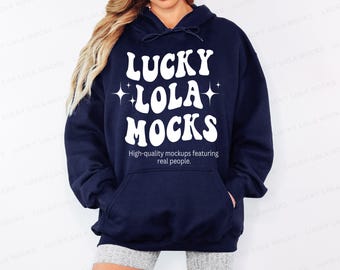 Gildan 18500 Navy Mockup, Gildan 18500 Hoodie Mockup, Navy Hoodie 18500, 18500 Gildan Model, Hoodie Mockup Gildan, Navy Blue Hoodie Mockup