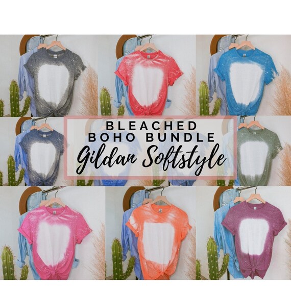 Gildan 64000 Mockup Bleach Shirt Bundle Gildan Softstyle Etsy