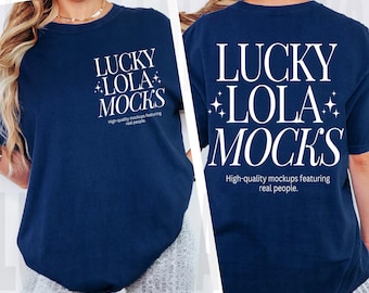 1717 True Navy Front and Back Mockup, Comfort Colors 1717 Front Back Mockup, c1717 Front and Back Mockup, Front Back Comfort Colors Mockup