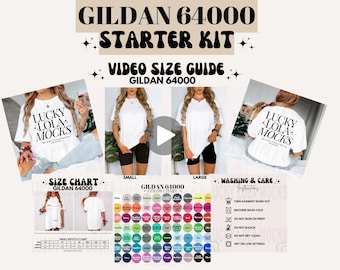 Gildan 64000 Video Starter Kit, 64000 Video Size Chart, Gildan 64000 Mockup, Gildan 64000 Size Chart, Gildan 64000 Video Mockup