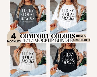 Comfort Colors 1717 Mockup Bundle, c1717 Mockup Bundle, Comfort Colors Mockup, Comfort Colors Tshirt Mockup Bundle, Real Model Mockups