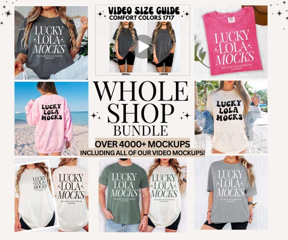 Whole Shop Mockup Bundle, Mockup Bundle, Bella Canvas 3001 Mockup, Gildan 18000 Mockup, Model Mockup, Shirt Mockup Bundle, T-Shirt Mockup