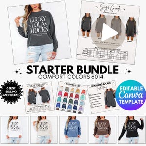 Comfort Colors 6014 Video Starter Bundle, Comfort Colors 6014 Mockup, Comfort Colors 6014 Color Chart, 6014 Video Size Chart, 6014 Bundle