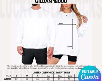 MODIFIABLE Tableau des tailles Gildan 18000, Tableau des tailles pour sweat-shirt Gildan, Tableau des tailles Gildan 18000, Tableau des tailles Gildan G180, assorti, modifiable 18000