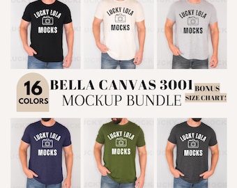 Bella Canvas 3001 Mockup Bundle, Male Mockup Bundle, Man Mockup 3001, Bella Canvas Mockup for Men, Men Mockup Bundle, 3001 Male Mockup
