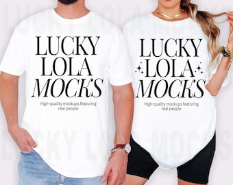 Comfort Colors 1717 Couple Mockup, Matching Comfort Colors, 1717 White Mockup, C1717 White Mockup, Comfort Colors Matching Mockup