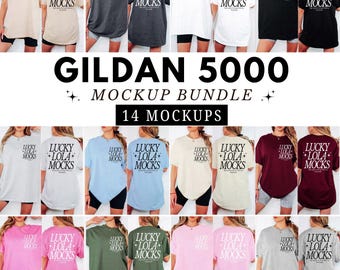 Gildan 5000 Mockup Front and Back Bundle, Gildan 5000 Mockup, Gildan 5000 Bundle, Gildan Shirt Mockup Bundle, Front and Back Mockup