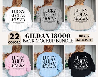 Gildan 18000 Back Mockup Bundle, Gildan 18000 Mockup Bundle, 18000 Back Mockup, Gildan Back Mockup bundle, Gildan Sweatshirt Back Mockup