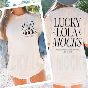 1717 Ivory Front and Back Mockup, Comfort Colors 1717 Front Back Mockup, c1717 Front and Back Mockup, Front Back Comfort Colors Mockup