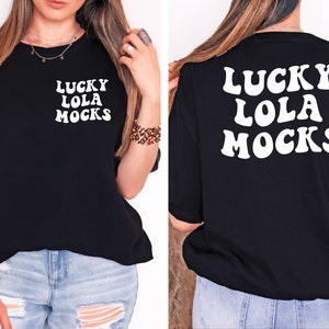 Mockup frontal e traseiro da camiseta preta Comfort Colors, mockup da parte de trás, mockup frontal e traseiro, mockup da camiseta preta C1717, mockup oversized, mockup de modelo.