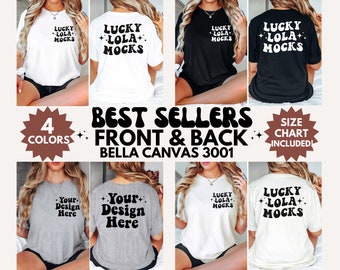 Bella Canvas 3001 Front Back Bundle, Front and Back Mockup Shirt, Front Back Mockup Shirt, 3001 Back Mockup, 3001 Front and Back Mockup