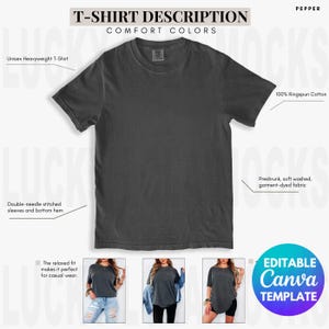 Detalles del producto Comfort Colors 1717, Beneficios de la camisa Comfort Colors, Maqueta Comfort Colors 1717, Maqueta Comfort Colors, Maqueta C1717