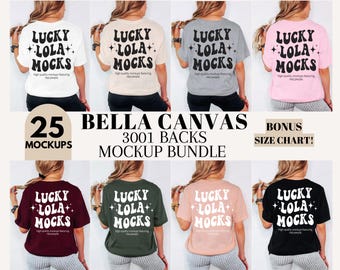 Bella Canvas 3001 Back Mockup Bundle, 3001 Back Model Mockup, Back of 3001, Bella Canvas Back Print Mockup, Back Shirt Mockup, 3001 Bundle