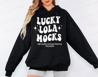 Gildan 18500 Schwarz Mockup, Gildan 18500 Hoodie Mockup, Schwarz Hoodie 18500, 18500 Gildan Modell, Hoodie Mockup Gildan, Schwarz Hoodie Mockup