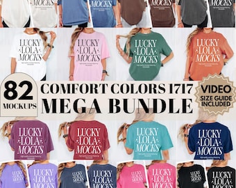 Comfort Colors 1717 Mockup Bundle, Mega Bundle, 1717 Video Size Guide, 1717 Front and Back, C1717 Front and Back, Comfort Colors Bundle