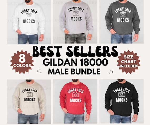Gildan 18000 Mockup Bundle, Gildan 18000 Male Mockup, Male Model Mockup, 18000 Male Mock Up, G180 Mockup, Men Sweatshirt Mockup