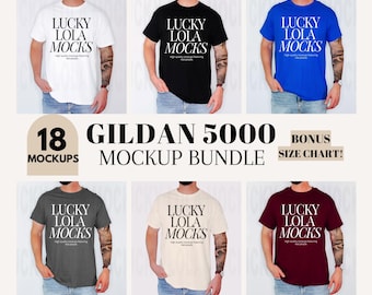 Gildan 5000 Men Mockup Bundle, Gildan 5000 Mockup, Gildan 5000 Bundle, g5000, Gildan Shirt Mockup Bundle, Male Gildan 5000 Mockup Male