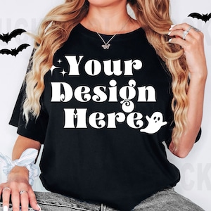 Comfort Colors 1717 Halloween Mockup, Halloween Mockup Shirt, Black Shirt Mockup, 1717 Black Mockup, Model Mockup, 1717 Halloween Mockup
