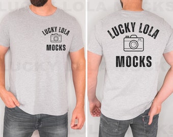 Front and Back Bella Canvas 3001 Athletic Heather Mockup, Front Back Mockup 3001, Athletic Heather Shirt Mock Up, Model Mockup, Male Mockup