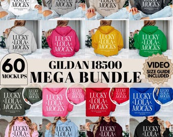 Mega paquete Gildan 18500, maquetas de sudadera con capucha Gildan, paquete de maquetas con capucha, maqueta modelo 18500, maquetas de sudadera con capucha, paquete de maquetas Gildan 18500