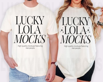 Comfort Colors 1717 Couple Mockup, Matching Comfort Colors, 1717 Ivory Mockup, C1717 Ivory Mockup, Comfort Colors Matching Mockup