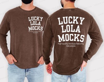 Comfort Colors 6014 Espresso Mockup, 6014 Male Mockup Comfort Colors, 6014 Front and Back Mockup, 6014 Front Back Mockup, 6014 Male Mockups