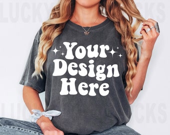 Comfort Colors 1717 Mockup, Pepper Shirt Mockup, 1717 Pepper, Boho Mockup, Oversized Comfort Colors Mockup, T-Shirt Mockup, Pepper Mock Up